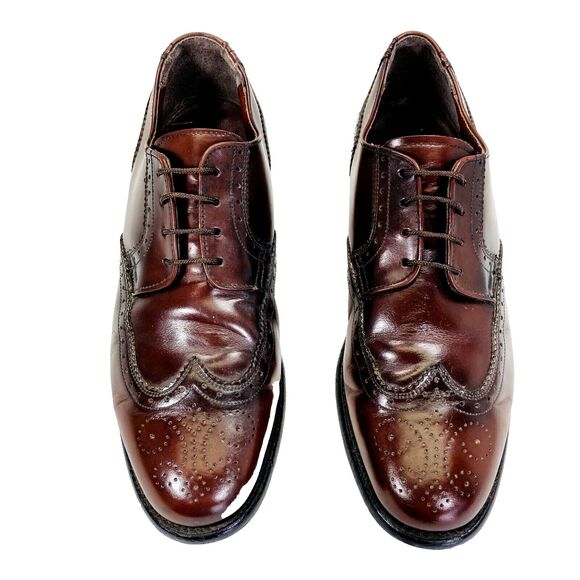 Weyenberg Massagic Shoes Vintage Wingtip 8 Brogue Derby Brown Leather 442881 main image 16